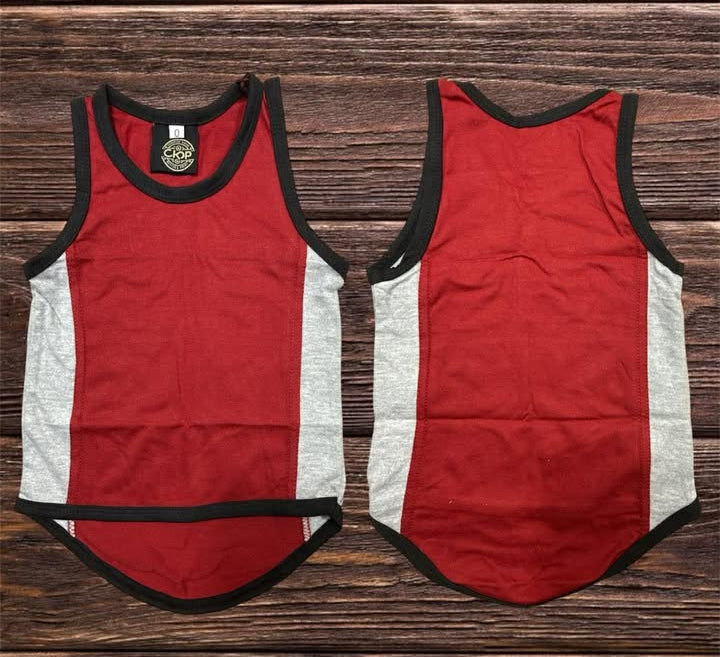 Red - Grey - Black Trim Shearing Singlet