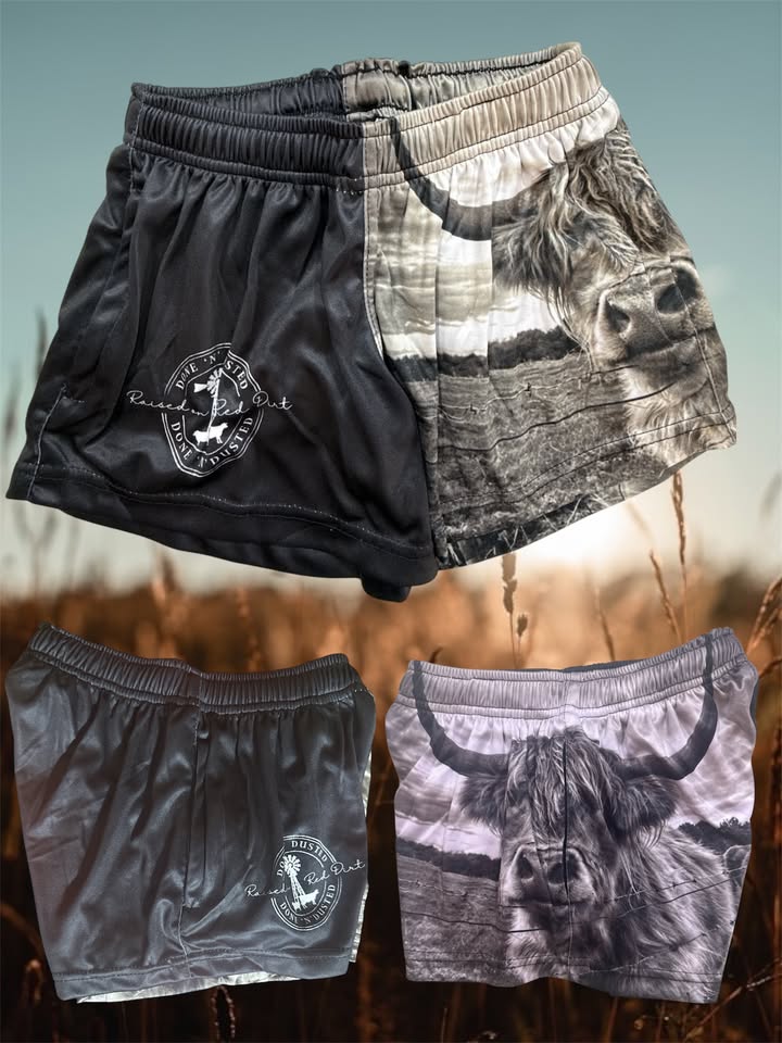 Footy Shorts - Highland Cow
