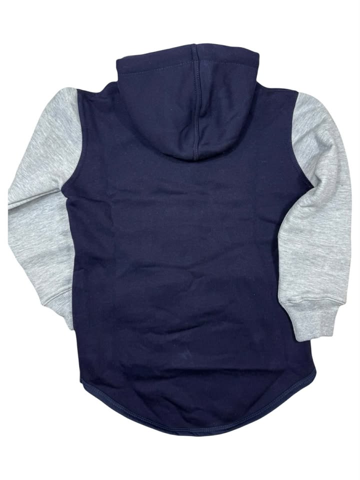 Teal, Navy, GreyLong Tail Hoodie No Zip