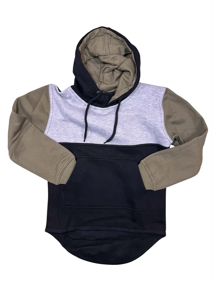 Olive, Grey, Black Long Tail Hoodie No Zip