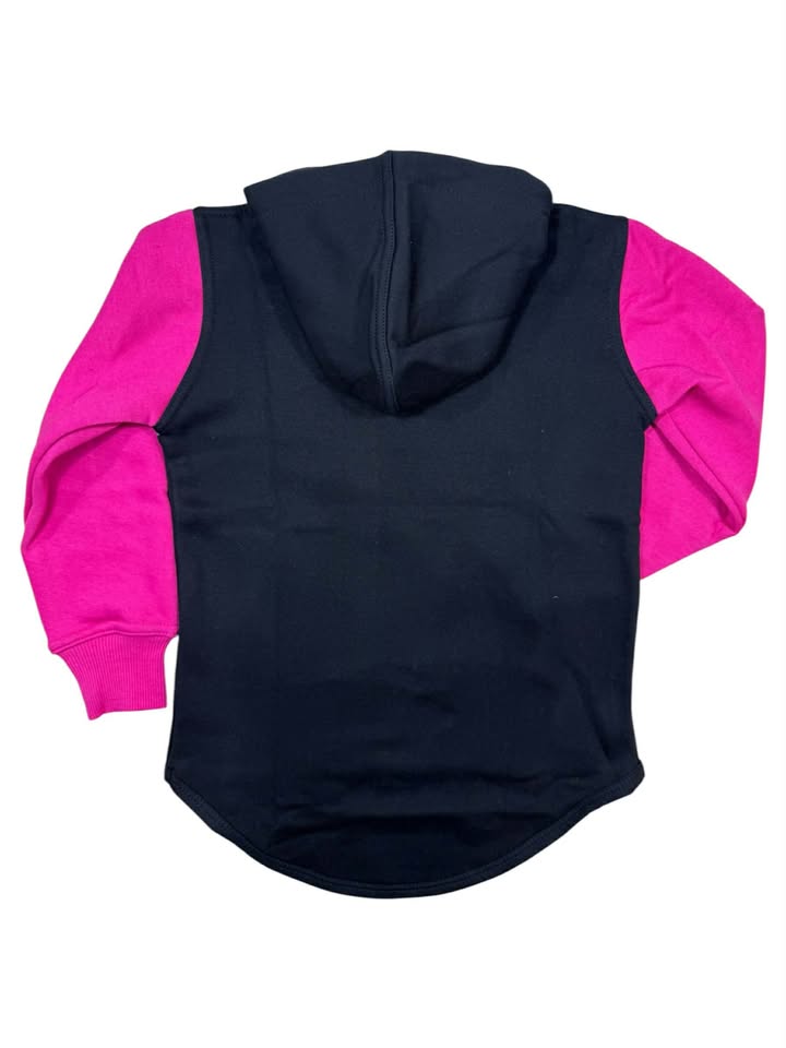 Black Teal Pink Long Tail Hoodie No Zip