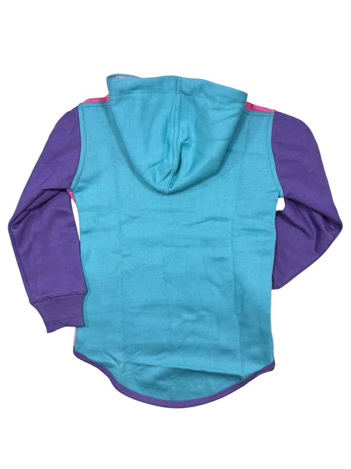 Pink, Teal, Grey, Purple Long Tail Hoodie No Zip