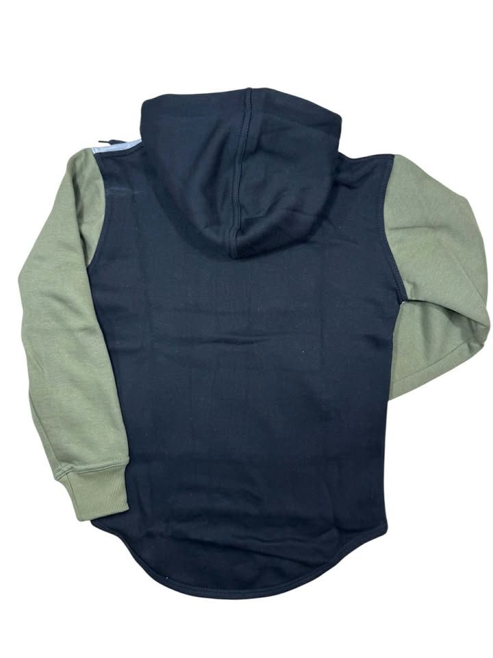 Olive, Grey, Black Long Tail Hoodie No Zip